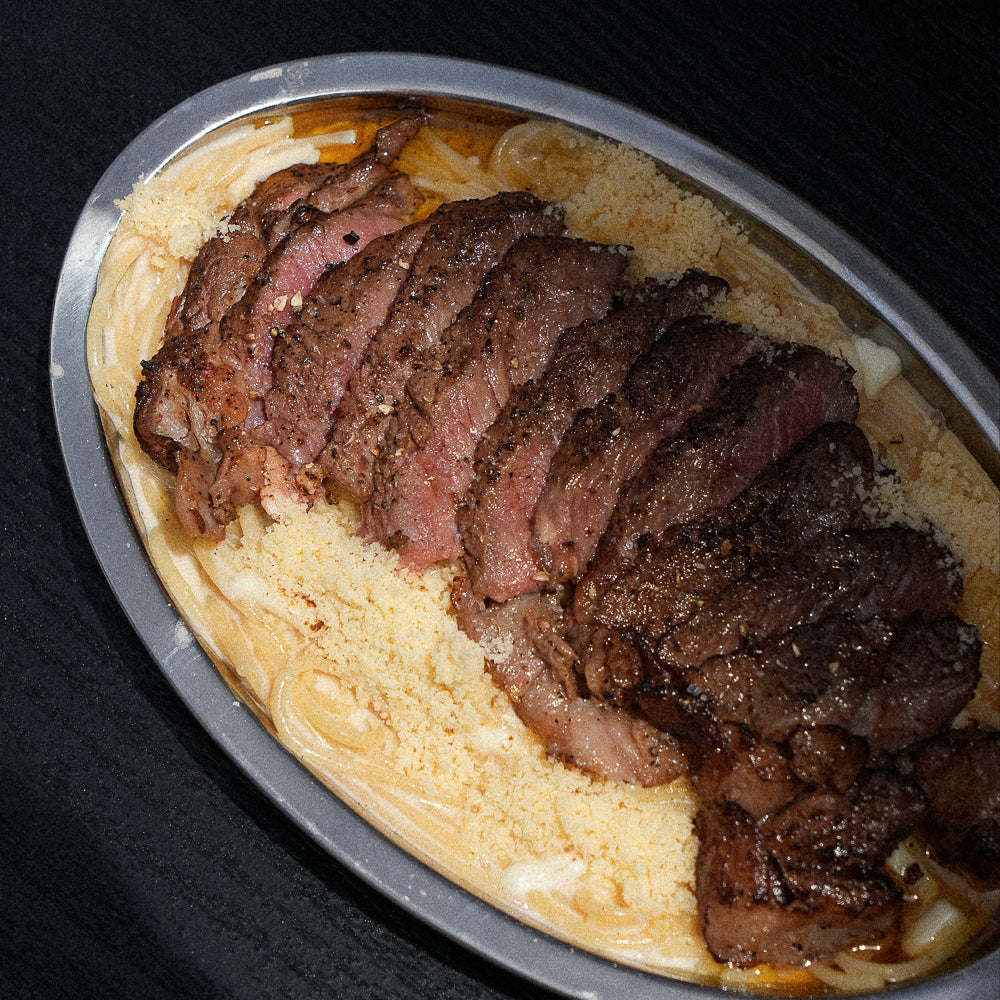 BEEF STRIPLOIN AU SMOKED BUTTER SPAGHETTI