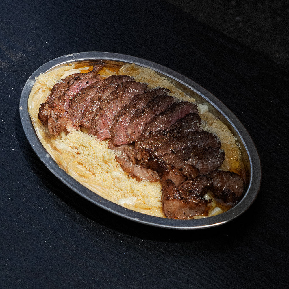 BEEF STRIPLOIN AU SMOKED BUTTER SPAGHETTI