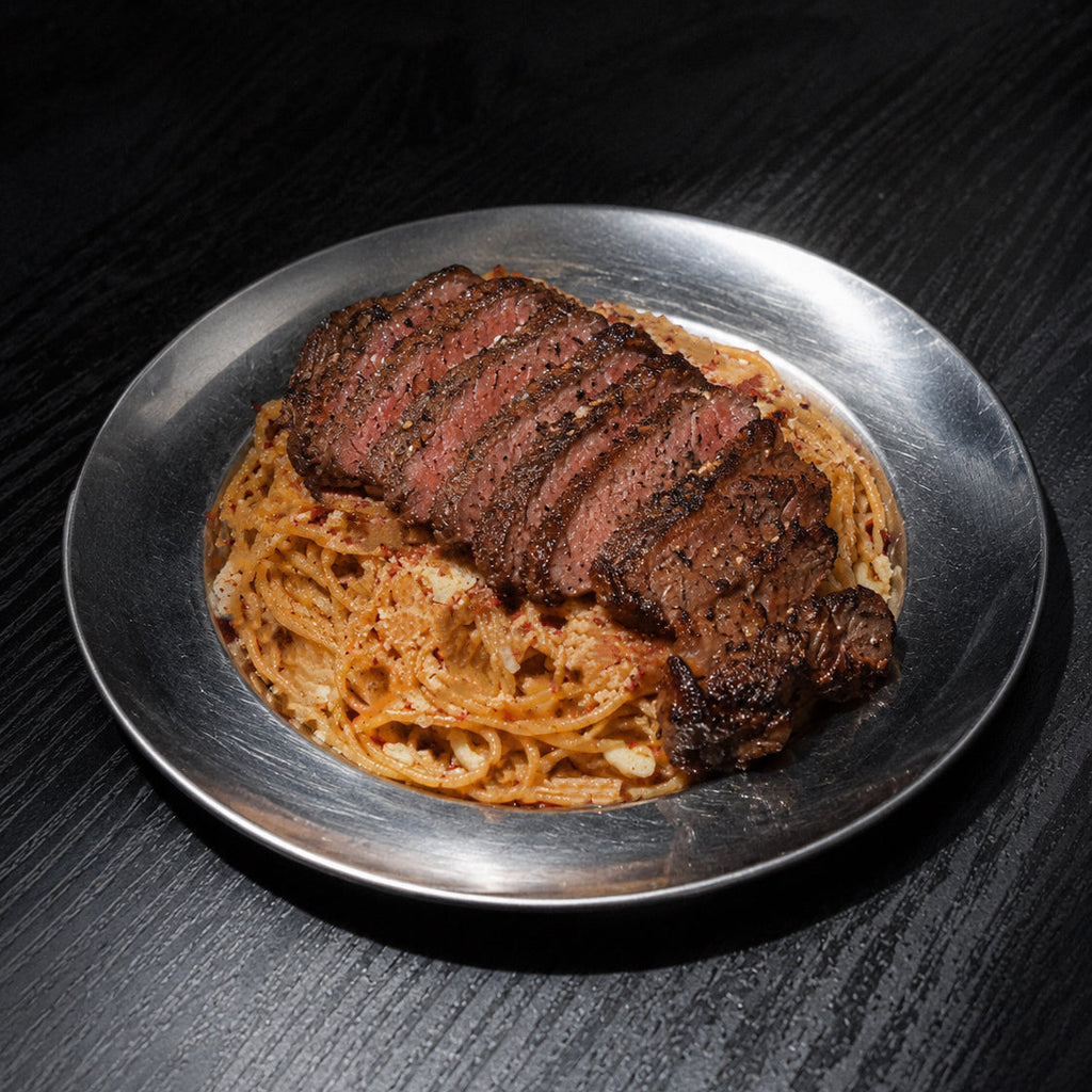BEEF STRIPLOIN AU AGLIO E OLIO