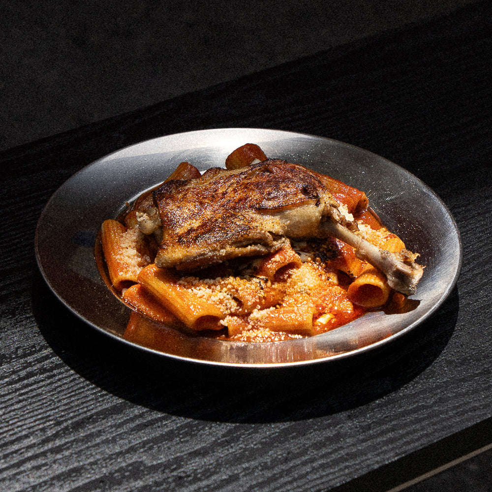WHOLE LEG DUCK TOMATO RIGATONI